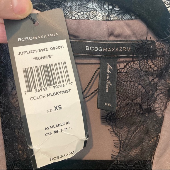 New BCBGMaxAzria 90's Budoir Lace True Wrap Top Mulberry Sexy Lingerie Coquette - Picture 4 of 9